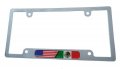 Usa Mexico Flag Car License Plate Frame Chrome Plated Plastic Tag Holder Cp08