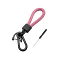 Car Key Acorn Weave Paracord Chain Ring Thick Leather Braid Rope Keychain For Men And Women Soft Style Large Pink All Cars 