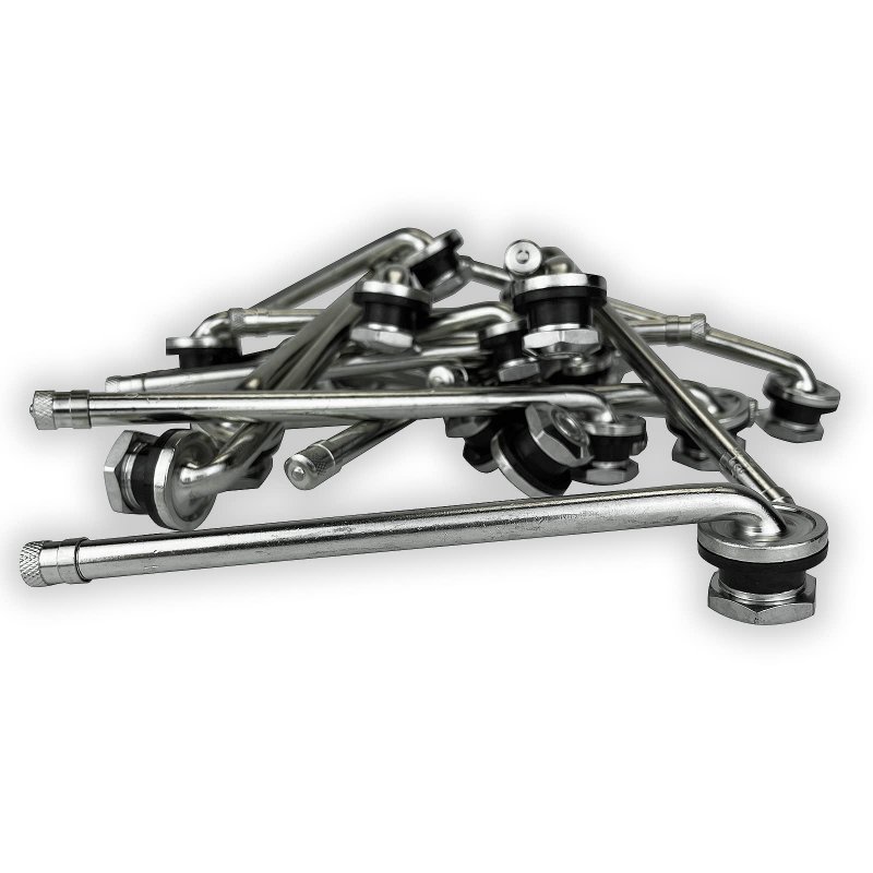 Haltec Ten Tr510 90 Degree 1 2 Inch Bent Truck And Bus Tire Nickel Plated Valve Stems For Drop Center Aluminum Disc Wheels With