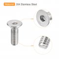 Uxcell 5 16-18x1 Flat Countersunk Head Socket Cap Screws 5pcs 304 Stainless Steel Hex Full Thread Bolts