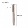 Uxcell Machine Tap 7 16-14 Bsw Thread Straight Flutes High Speed Steel Screw Taps Threading Tapping Tool