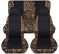 Totally Covers Camouflage Black Car Seat W 2 Front Headrest Wetland Camo Semi-custom Fit Full Set Will Make Any Truck Van Rv 
