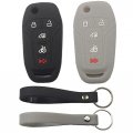 Kcpros 2pcs Rubber Silicone 5 Buttons Remote Smart Flip Key Fob Cover Case Protector Keyless With Keychain For Ford Transit Van 