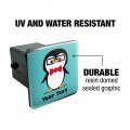 Personalized Custom 1 Line Cute Nerdy Penguin With Glasses Tow Trailer Hitch Cover Plug Insert