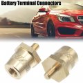 X Autohaux 2 Pair M6 Battery Terminal Connector Brass Tone Post Adapter Taper Stud Extender Screws Nuts