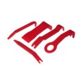 Multi Use Panel Removal Tool Set Red Plastic Automotive Upholstery Kit With Narrow Wide And Pull Type Removers