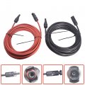 Wflnhb 10ft 12awg Black Red 12 Gauge Solar Panel Extension Cable Wire With Female And Male Connector