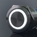 Ulincos Latching Push Button Switch U19c2 1no1nc Spdt On Off Silver Stainless Steel Shell With White Led Ring Suitable For 19mm 