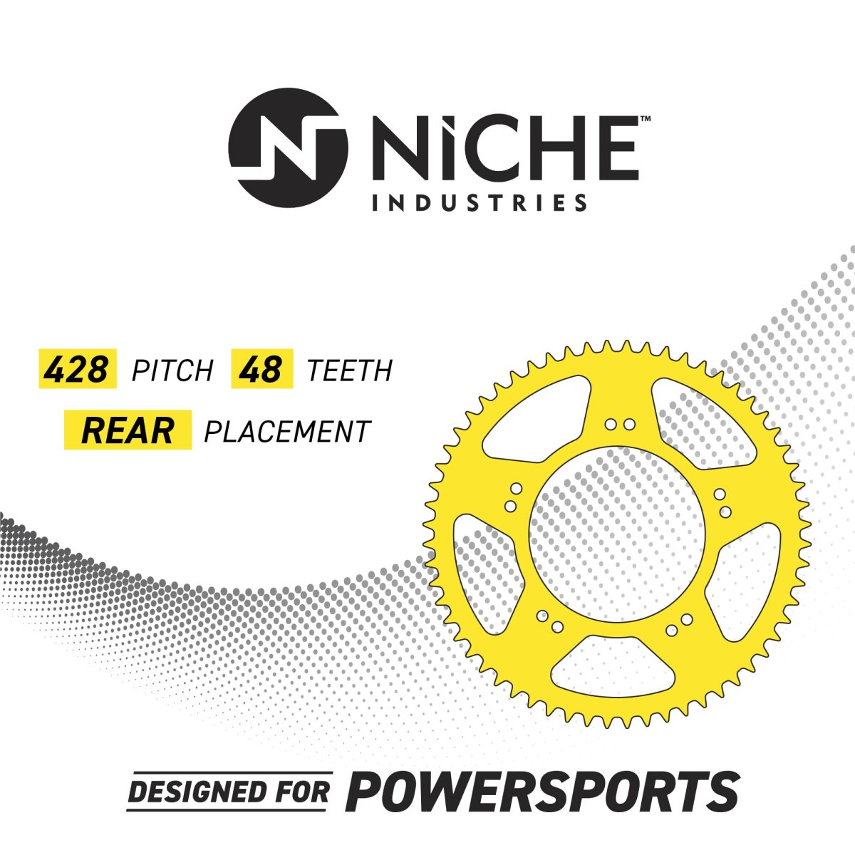 Niche 428 Pitch 48 Tooth Rear Drive Sprocket For Yamaha Xt250 3c5-25448-10-00
