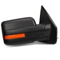 Auto Dynasty Right Passenger Side Black Textured Manual Adjustment Folding Rear View Towing Mirror Compatible With Ford F-150 