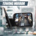 Auto Dynasty Right Passenger Side Black Textured Manual Adjustment Folding Rear View Towing Mirror Compatible With Ford F-150