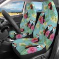Delerain Car Seat Covers Set 2pcs Toucan Bird Hibiscus Flower Universal Front Seats Vehicle Enterior Protector Suitable Fits
