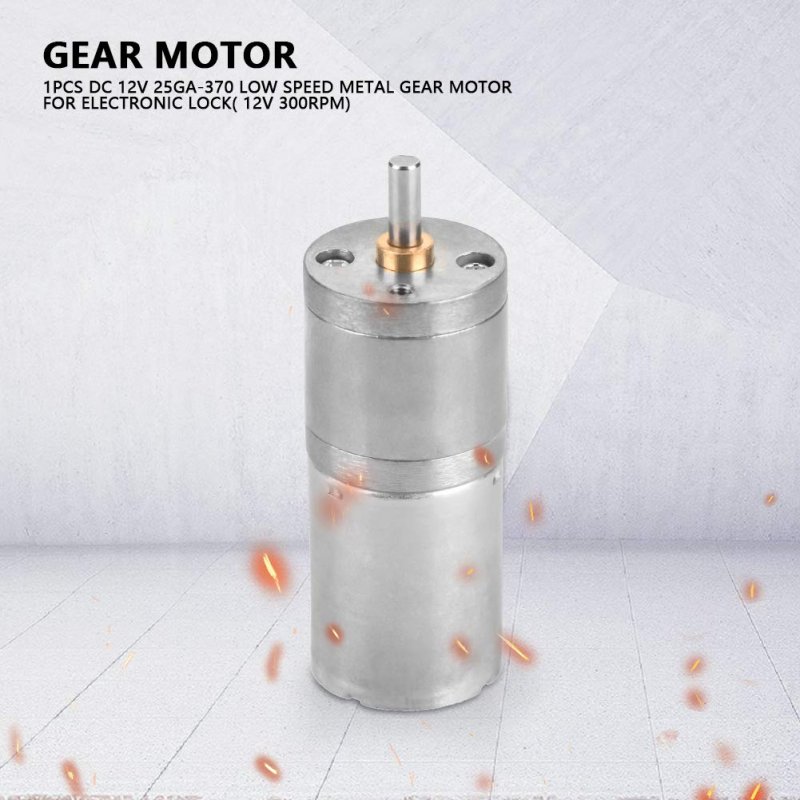 25ga 370 Dc 12v Micro Gear Box Motor 300 Rpm Speed Reductioned For Electronic Lock Robot And Electric Door Metal Gear 3 5w