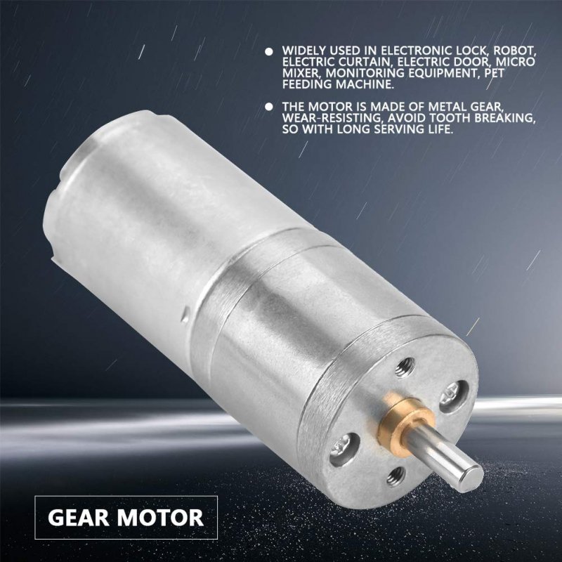 25ga 370 Dc 12v Micro Gear Box Motor 300 Rpm Speed Reductioned For Electronic Lock Robot And Electric Door Metal Gear 3 5w
