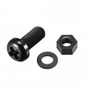 Uxcell Nylon Screw Nut Washer Assortment Kit M6x12mm Round Head Machine Bolt Nuts Flat Washers Black 20 Set