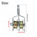 Uxcell 2pcs 85mm Single Pulley Block Iron Hanging Wire Towing Wheel Cable Rope Runner Roller In Zinc Plated