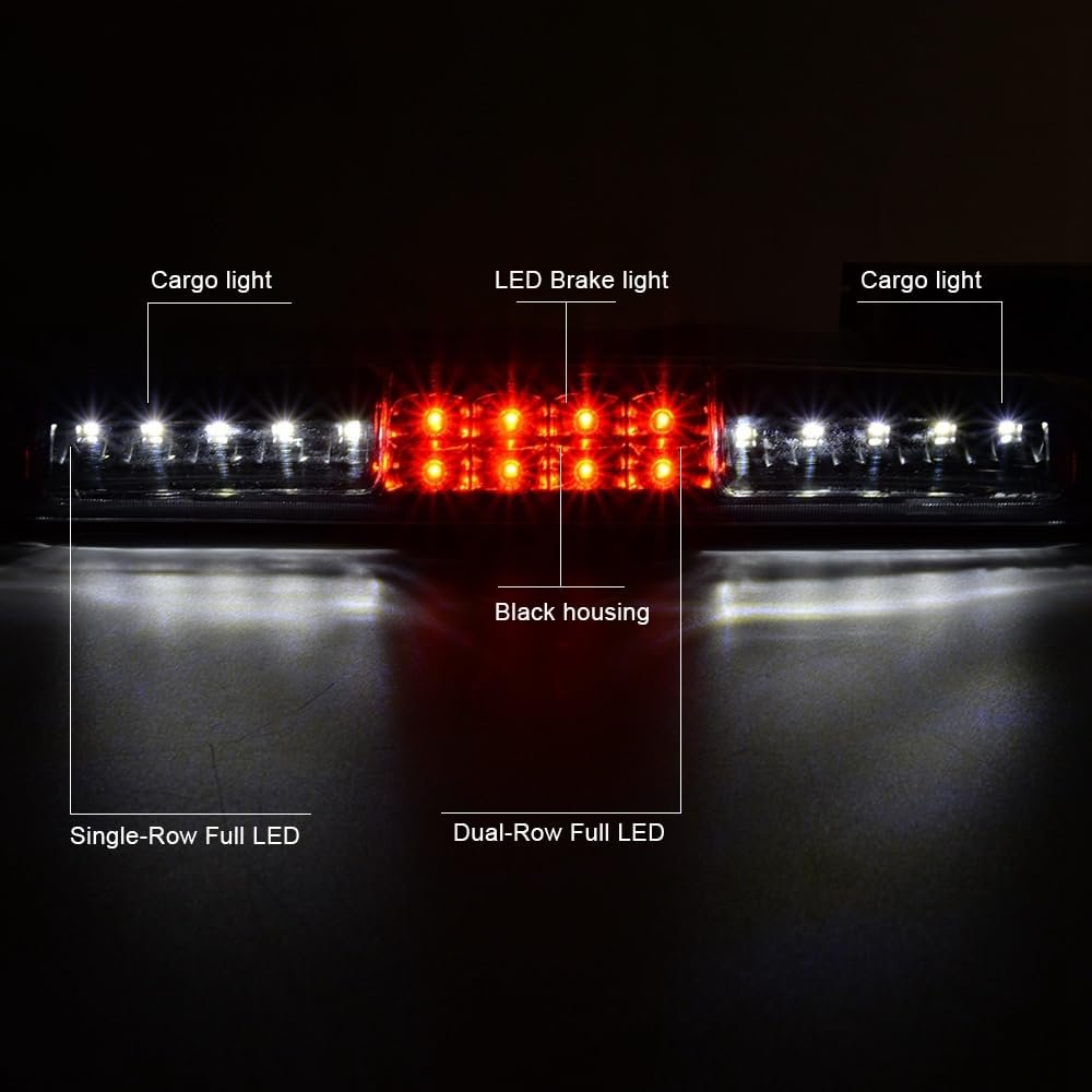 Led 3rd Brake Light Cargo Lamp For Chevy Silverado Gmc Sierra 1500 2500 3500 Hd 1999 2007 Clear Lens Black Housing