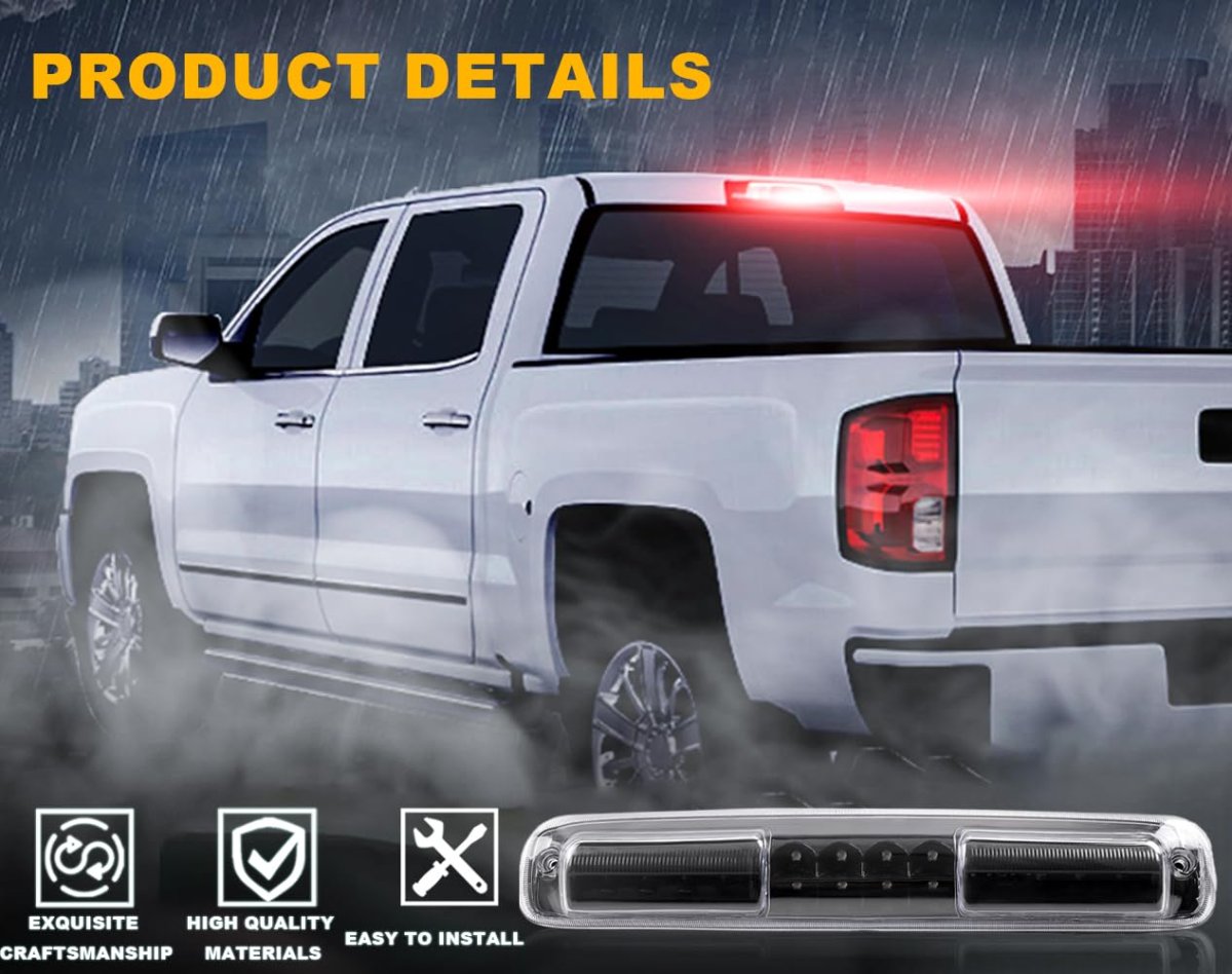Led 3rd Brake Light Cargo Lamp For Chevy Silverado Gmc Sierra 1500 2500 3500 Hd 1999 2007 Clear Lens Black Housing