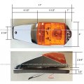 Niuparts Grakon 5000 Style Cab Marker Light Amber Amber Chrome -12 Led Inside Fit Kenworth W900 T880 T800 Peterbilt 377 385 379