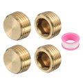 4 Pcs Brass Plug Hex Counter Sunk G1 2 Male Threaded Socket Pipe Fittings Head Plug For Water Oil Gas 