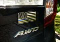 Thin Blue Line Usa Police Flag Black Chrome Plastic Car Track Emblem 3d Decal 4 X 2 25