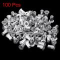 Uxcell 8-32 Rivet Nuts Aluminium Alloy Knurled Flat Head Threaded Insert Nut Silver 100pcs