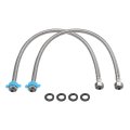 2pcs4 Faucet Supply Lines Connector Stainless Steel Braided Long G1 2 Female Compression Thread X 2 Straight For Kitchen Sink 