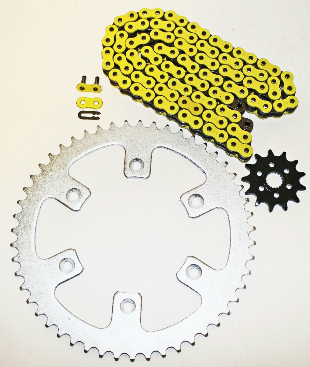 Yellow Chain And Sprocket Kit 13 48 114l For Honda Cr125r 1987 To 2003 Steel Front Rear Sprockets With Non O Ring