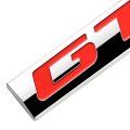 Chrome Finish Metal Emblem Gt Badge Red Letter