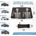 Oarencol Skull Windshield Sun Shade Umbrella Fun Human Skeleton Black Foldable Car Front Window Sunshade Blocks Uv Rays Heat