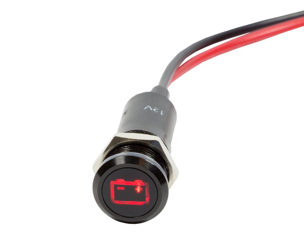 Alpinetech Plb12ms 12mm 1 2 12v Led Metal Signal Indicator Pilot Dash Light Battery Alternator Warning