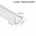 Uxcell Trim Seal Pvc U-seal Channel Edge Protector Sheet Fits 12-15mm 3meters 9 84ft Length 0 51 Height Transparent