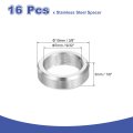 16pcs 304 Stainless Steel Spacer 3 8 Od X 9 32 Id 1 Length 10x7x3mm Screw Standoff Bushing Plain Finish Unthreaded Round Metal