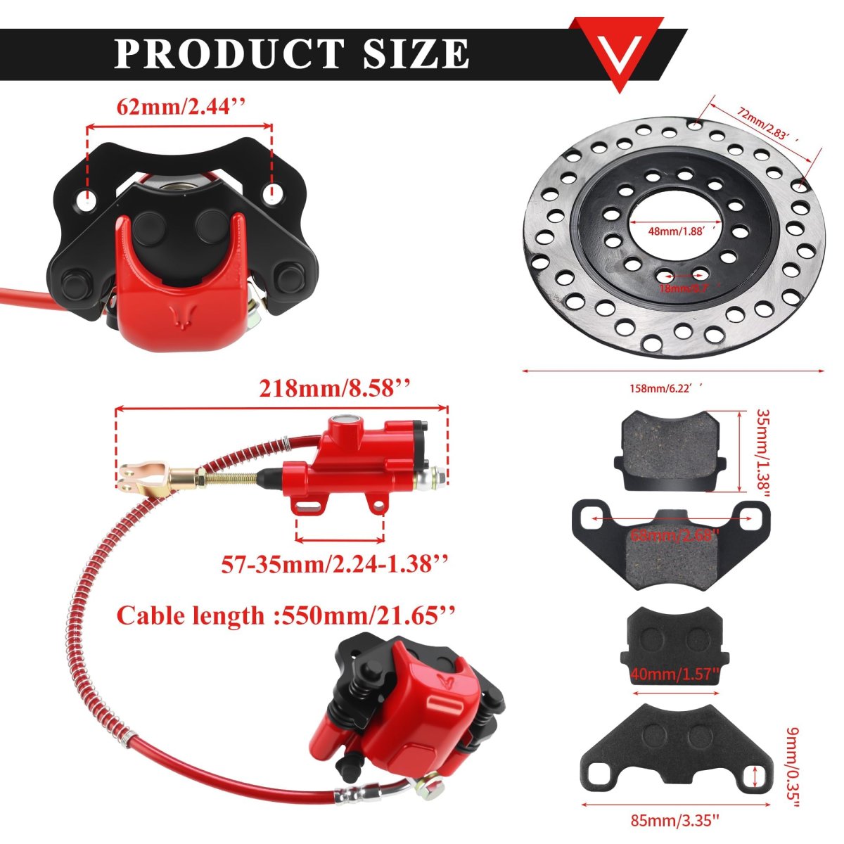 Pro Bat Rear Disc Brake Master Cylinder Caliper For 50cc 70cc 90cc 110cc 125cc Chinese Taotao Peace Motorsports Quad Atv Kids