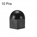 Uxcell Acorn Hex Cap Nuts 10pcs M6 Dome Nylon Hexagon Decorative Nut For Screws Bolts Black