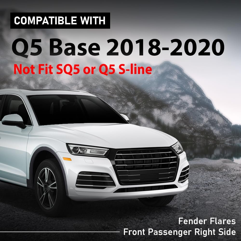 Front Right Wheel Flare Opening Molding Arch Trim For Audi Q5 Base 2018 2019 2020 Passenger Side Fender 80a853718egru Black