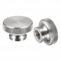 Knurled Thumb Nuts 2pcs M6 X D20mm H12mm 304 Stainless Steel Nut With Collar High Head Blind Hole For 3d Printer Parts 