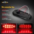 Partsam 12v Led Truck Trailer Light Kit Waterproof 2x 6 Oval Red Stop Turn Tail Brakes 14 17 3 9 Stainless Steel Id Light Bar