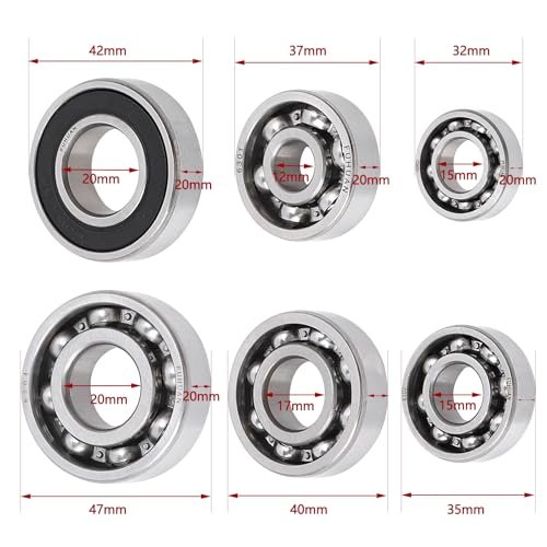 Mihho Gy6 150cc Transmission Bearing Set For Chinese 4-stroken 152qmi 157qmj Engine Scooter Mopeds Atv Go Kart 6 Pieces