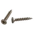 Rok Hardware 7 X 1 Deep Coarse Thread Phillips Flat Head Screws Nickel Plated 100 Pack 