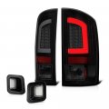 Black Smoke Premium C-shape Oled Tube Tail Light Full-led License Plate Lamp Assembly Replacement Bundle For 2003-2006 Dodge 