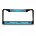 Metal Insert License Plate Frame Marlin Fishing Fish Weatherproof Car Accessories Black 2 Holes Solid 1 