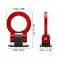 X Autohaux Universal Red Ring Shaped Car Tow Hook Decor Bumper Trailer Sticker Adorn Set
