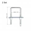Uxcell Square U-bolts 1-1 4 30mm Inner Width Carbon Steel M6 With Nuts Frame Plate Round Washers 2 Set