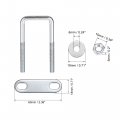 Uxcell Square U-bolts 1-1 4 30mm Inner Width Carbon Steel M6 With Nuts Frame Plate Round Washers 2 Set
