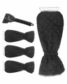 Qnbes 4 Pack Ice Scraper With Glove For Car Windshield Waterproof Mitt Thickened And Warm Snow Remover Comfortable Grip 
