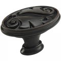 Cosmas 25 Pack 4297orb Oil Rubbed Bronze Floral Cabinet Hardware Oval Oblong Knob 