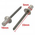 Uxcell 5mmx10mm Aluminum Countersunk Head Closed End Blind Rivets Fastener 50pcs