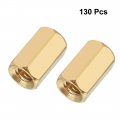 Uxcell 130pcs Brass Straight Pcb Pillar Female Thread Hex Standoff Spacer M3x5x8mm