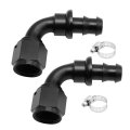 Zreneyfex Female Swivel To Push Lock Barb Type Hose Fitting End For Fuel Cooler Kits Reusable Adaptor Rubber Line Oil 8an 90 